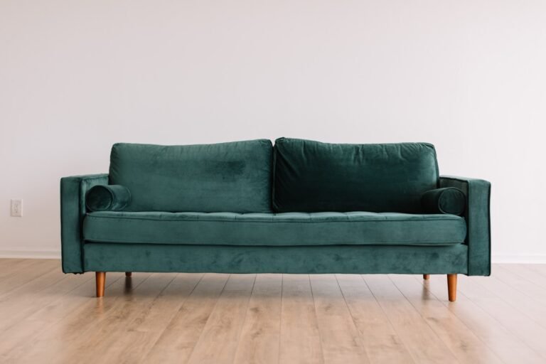Clean sofa in a bright living room